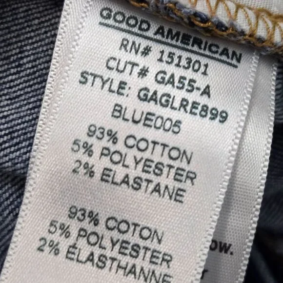 Good American Good Legs Size 24 Plus Raw Hem Skinny Stretchy Blue Jeans - Picture 9 of 14